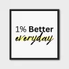 "1% Better Every Day" Motivational Wall Art Poster For Home, Office and Students