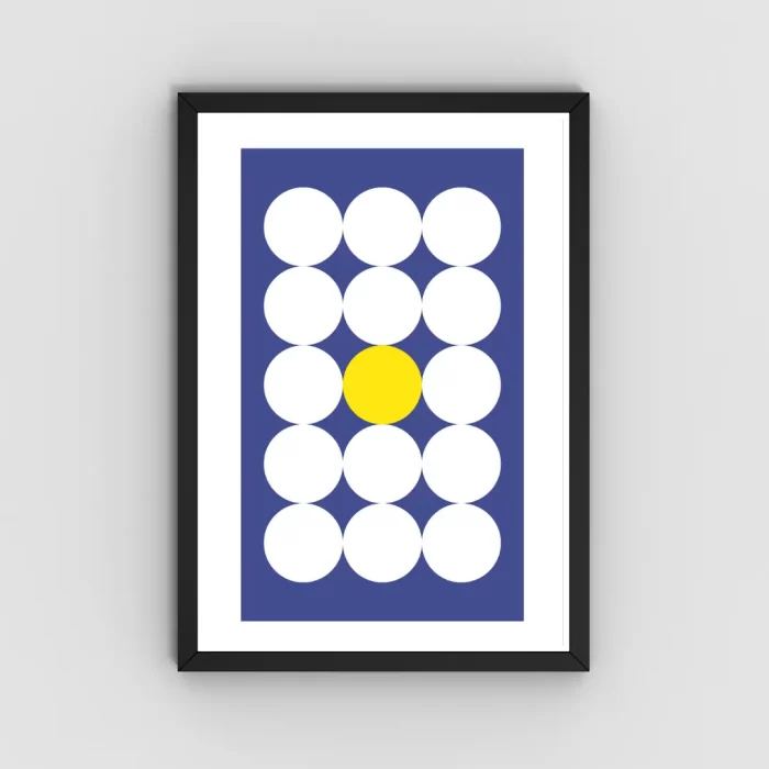 Express Uniqueness - Minimalist Wall Art Poster with Yellow Circle Design