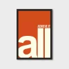 Achieve It All Motivational Poster – Bold Typographic Wall Art for Home & Office