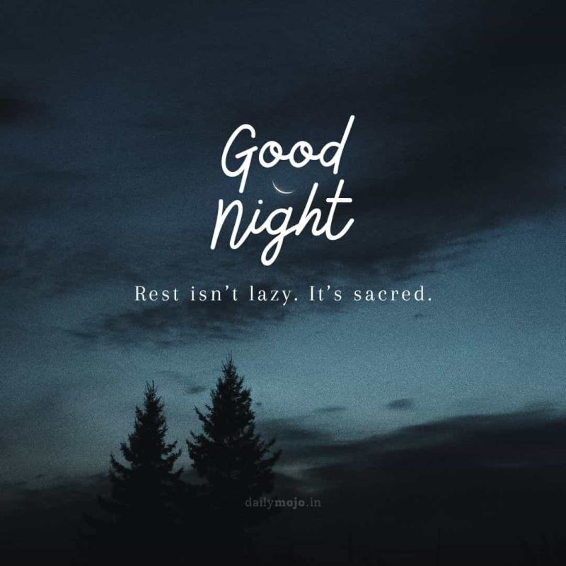 aesthetic nature image with good night quotes