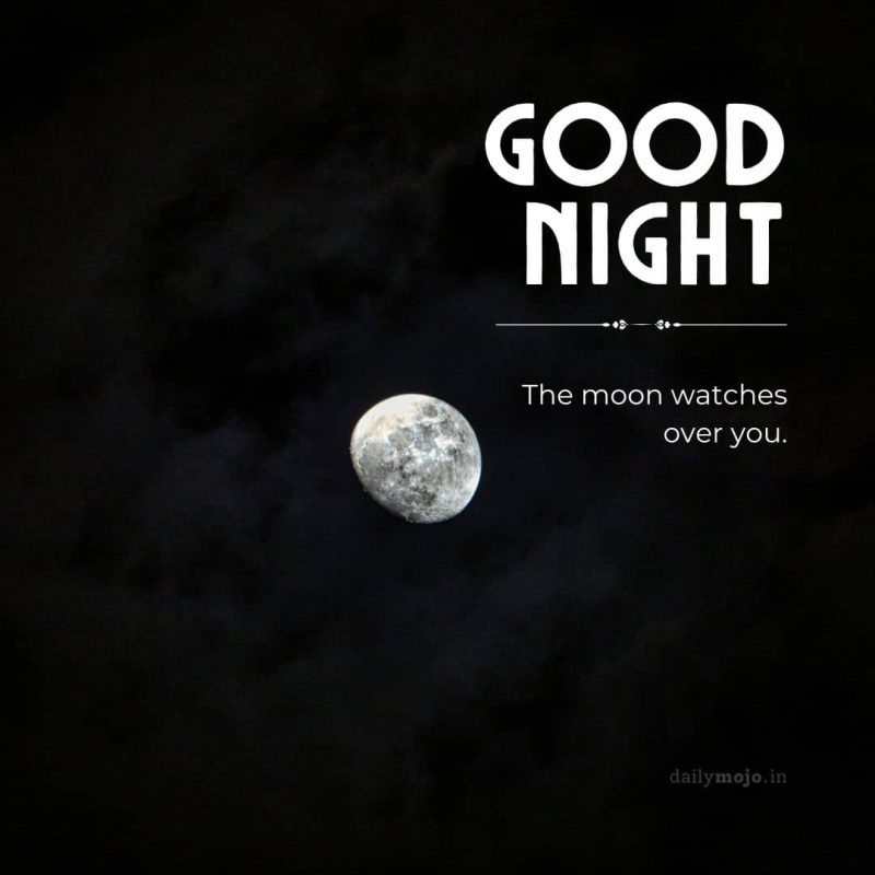 aesthetic good night quotes with moon image