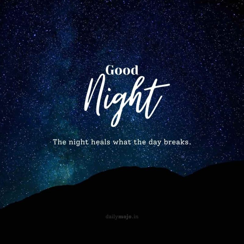 aesthetic night sky image with good night quote