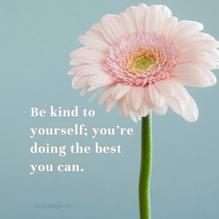 Be kind to yourself; you're doing the best you can