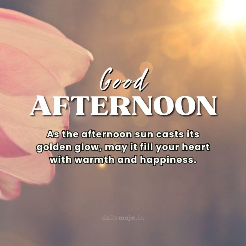 As the afternoon sun casts its golden glow, may it fill your heart with warmth and happiness