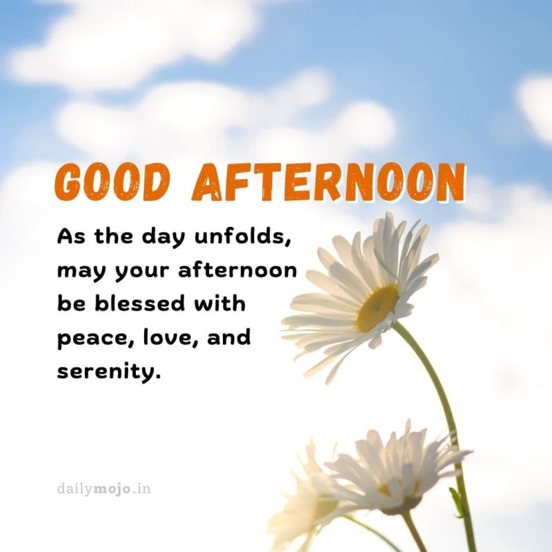 As the day unfolds, may your afternoon be blessed with peace, love, and serenity.
