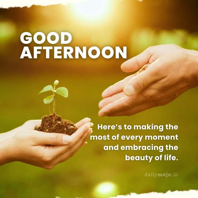 Good afternoon! Here’s to making the most of every moment and embracing the beauty of life