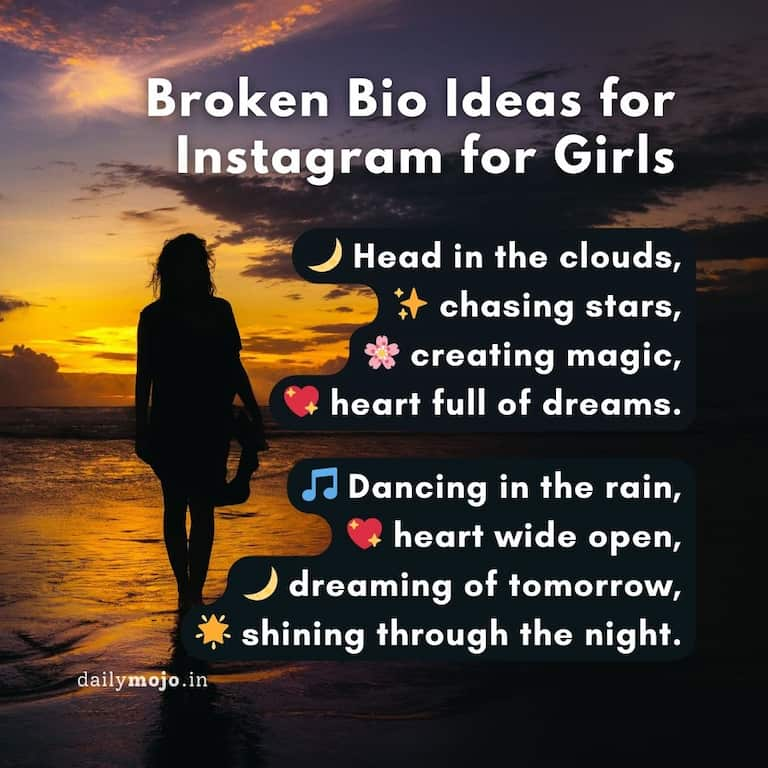 Broken Bio Ideas for Instagram for Girls