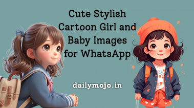 Cute Stylish Cartoon Girl and Baby Images for WhatsApp