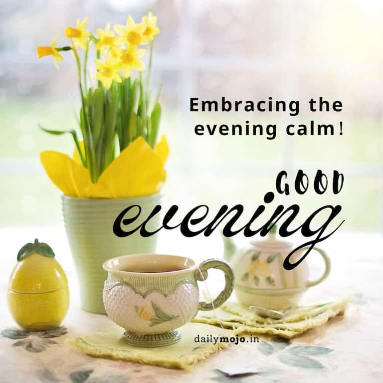 Embracing the evening calm! Good evening