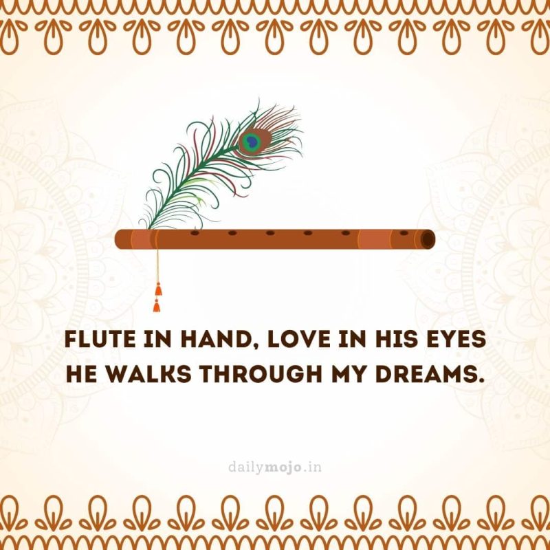Krishna playing flute for Radha – aesthetic love scene