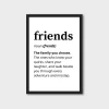 Friends Definition Typography Poster – Minimalist Wall Art Frame