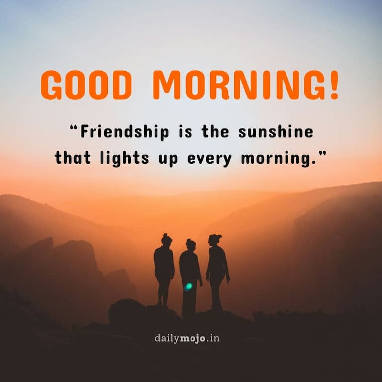 Good morning quotes - Friendship is the sunshine that lights up every morning.