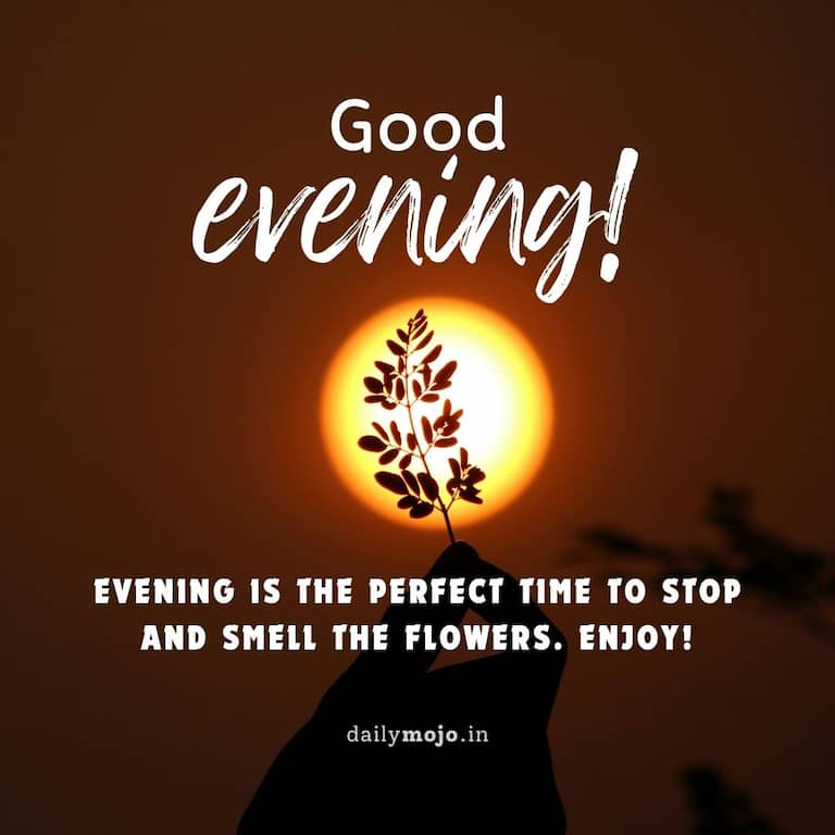 Evening is the perfect time to stop and smell the flowers. Enjoy