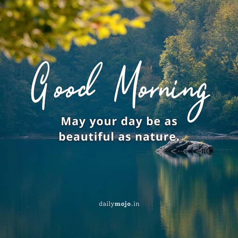 Good morning! May your day be as beautiful as nature.