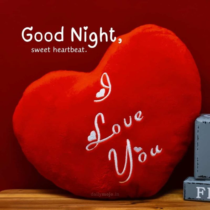 Love letters on pillow with message Good night, sweet heartbeat