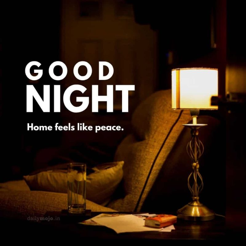 Grandma’s lamp with message Home feels like peace