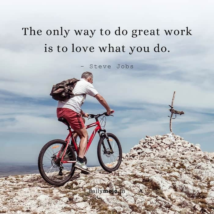 The only way to do great work is to love what you do