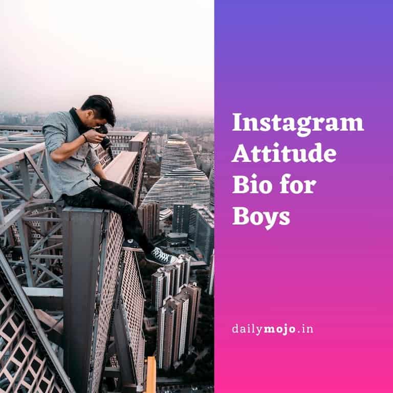 Instagram Bio for Boys Attitude