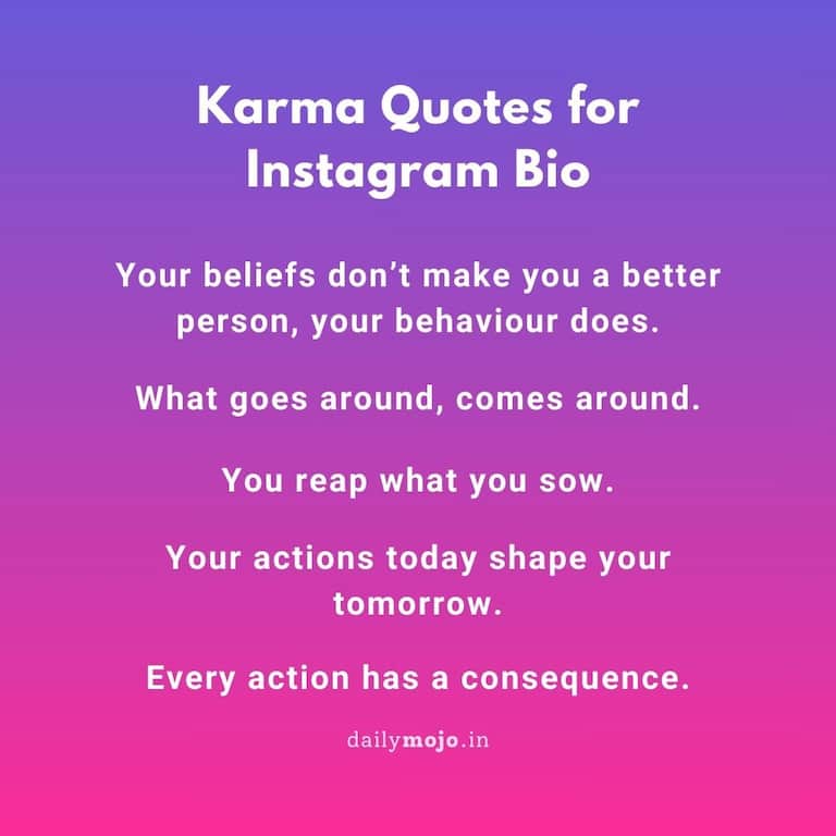 Karma Quotes for Instagram Bio