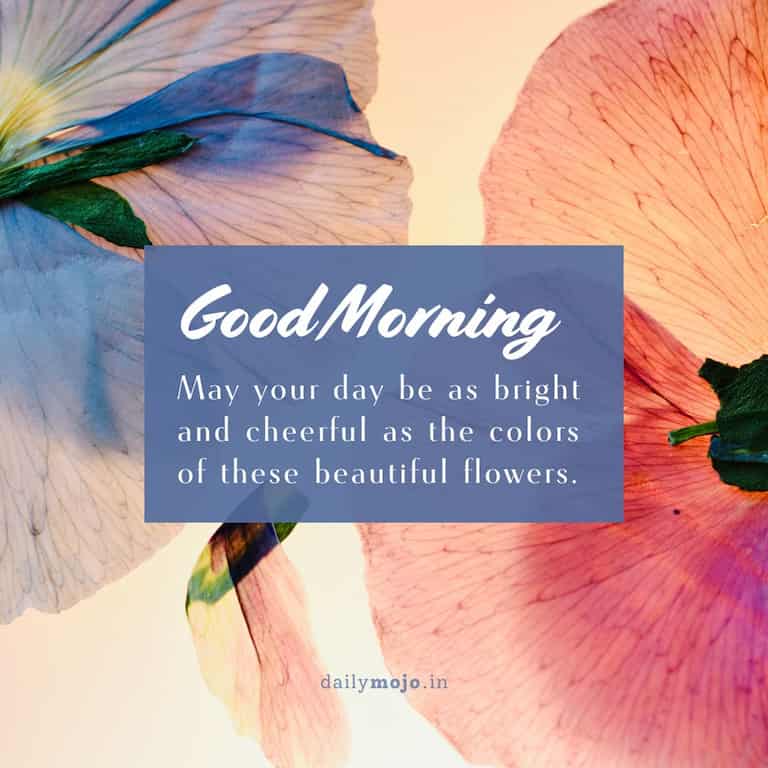 May your day be as bright and cheerful as the colors of these beautiful flowers. Good morning!