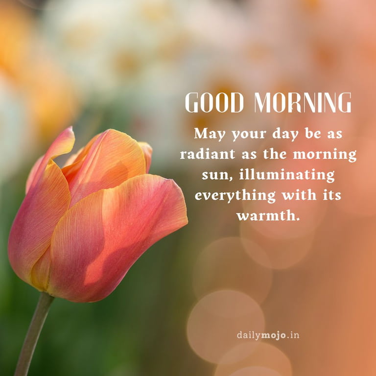 May your day be as radiant as the morning sun, illuminating everything with its warmth. Good morning!