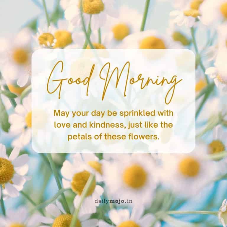 May your day be sprinkled with love and kindness, just like the petals of these flowers. Good morning!