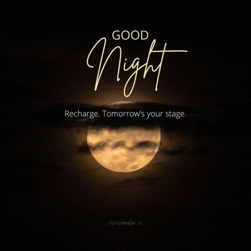 Cloud typography with message Recharge. Tomorrow’s your stage