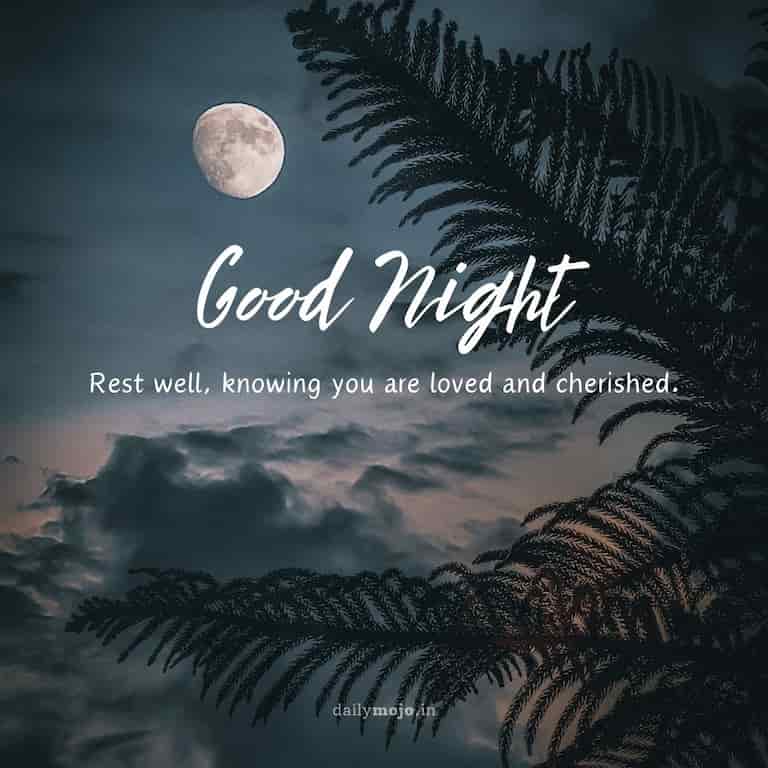 Rest well, knowing you are loved and cherished. Good night!