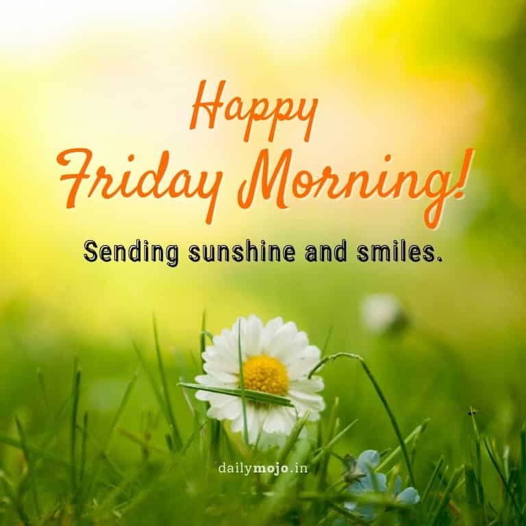 Happy Friday Morning! Sending sunshine and smiles