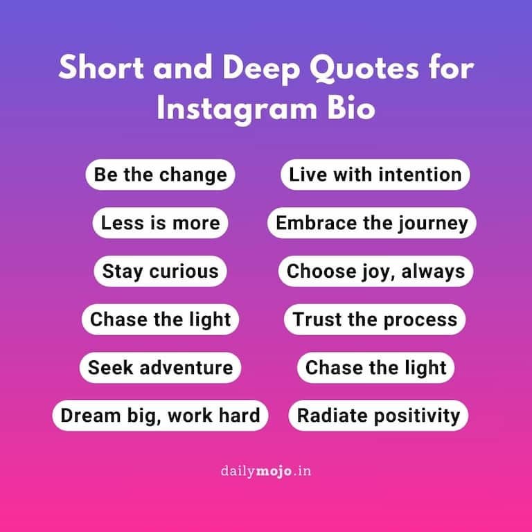 Short and Deep Quotes for Instagram Bio
