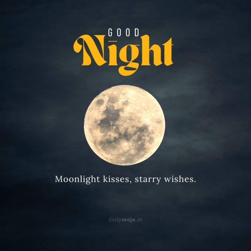 Full moon image with short good night quote
