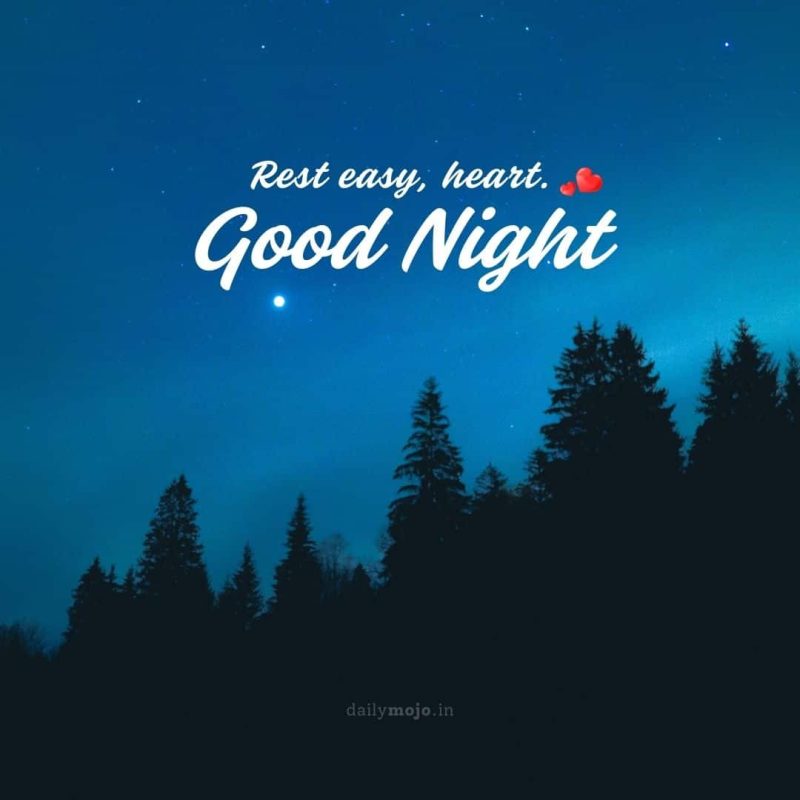 short and simple good night quote with beautiful picture