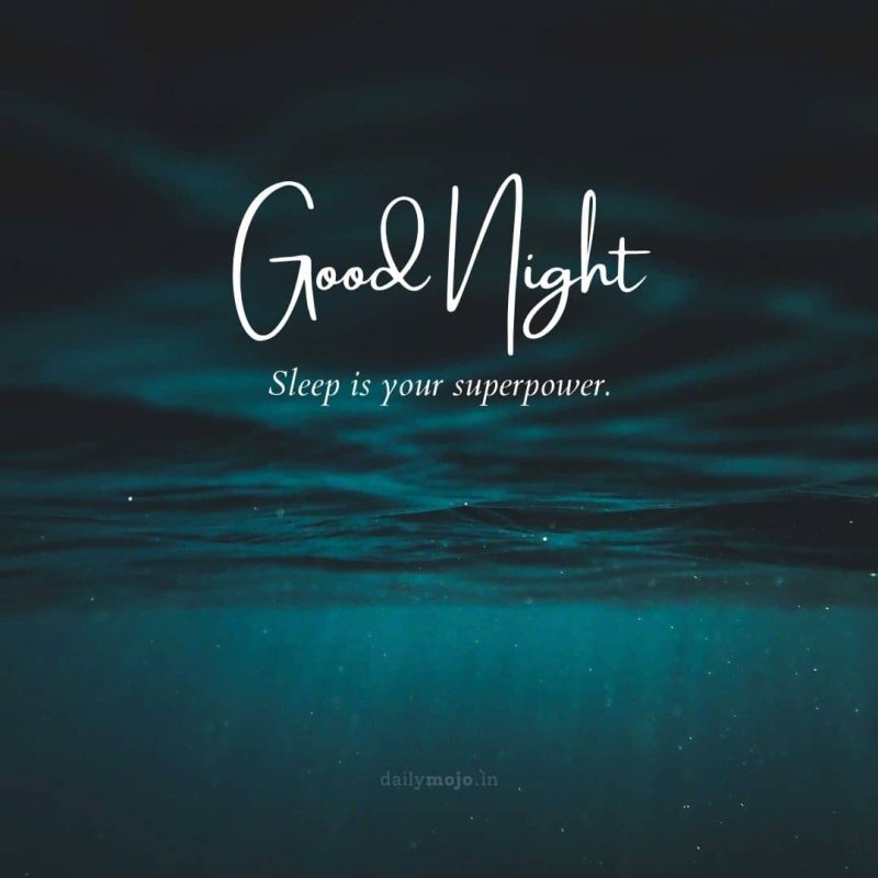 Calm sea with message Sleep is your superpower