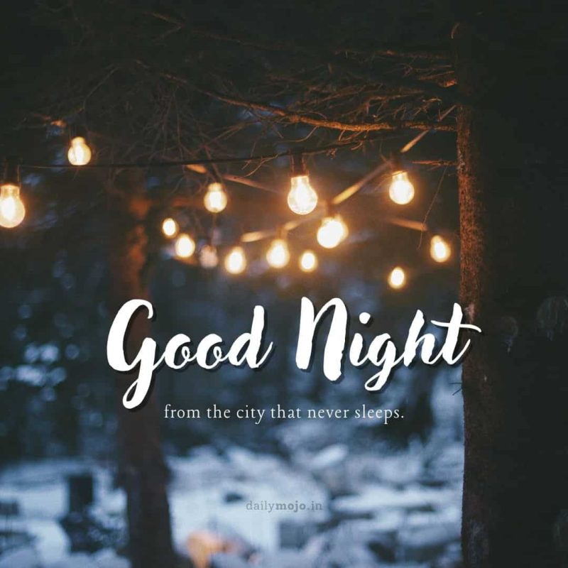 good night quote with lights image