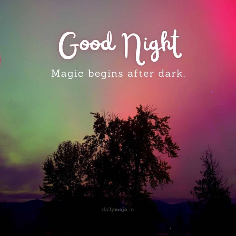 beautiful colourful background with good night quote