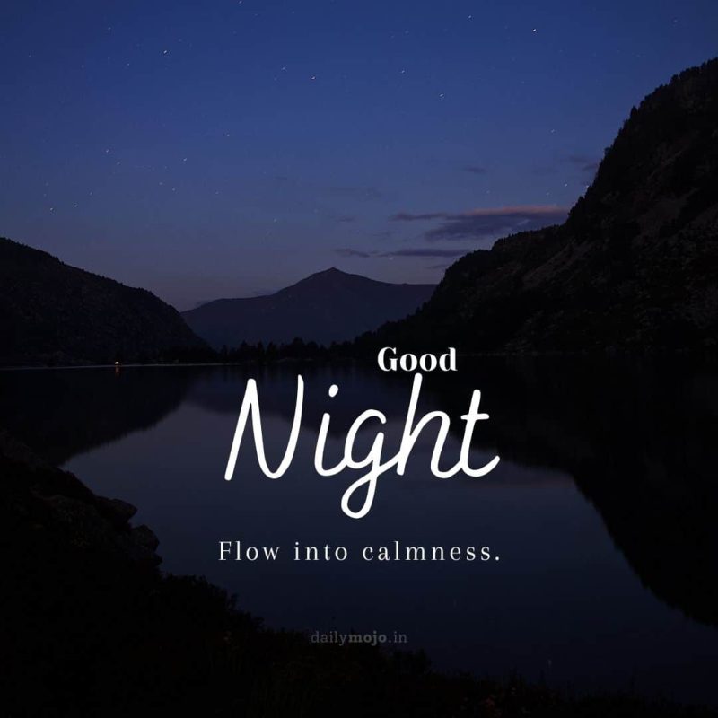 Peaceful Good Night Images with mountain and river