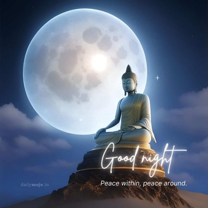 Spiritual & Peaceful Good Night Budhha image