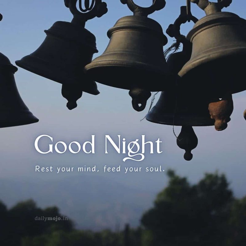 Temple Bell Spiritual Good Night Image