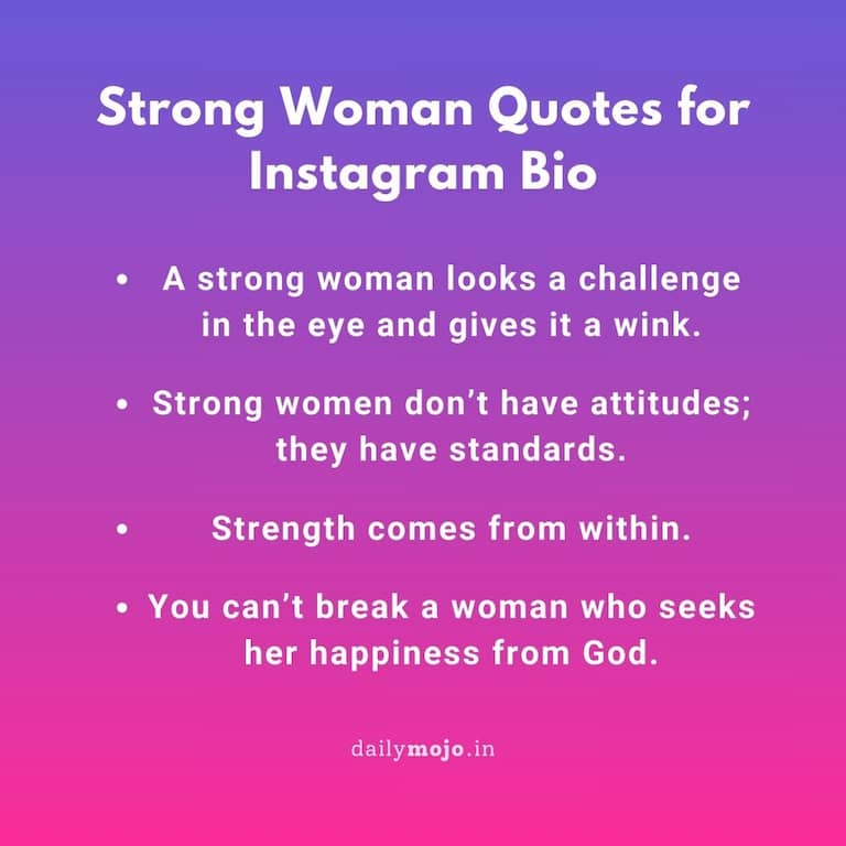 Strong Woman Quotes for Instagram Bio