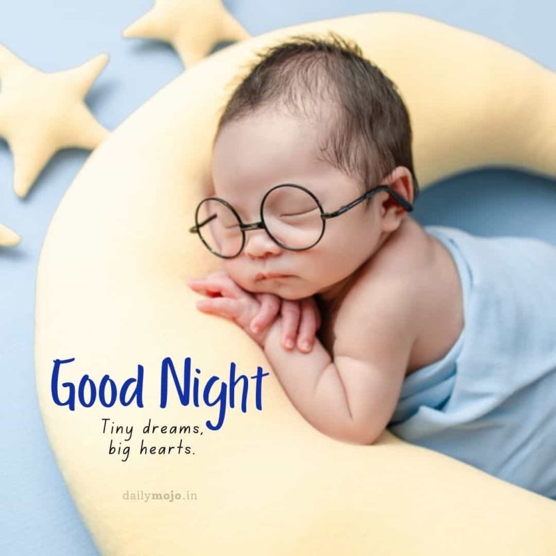 Kids sleeping with message Tiny dreams, big hearts