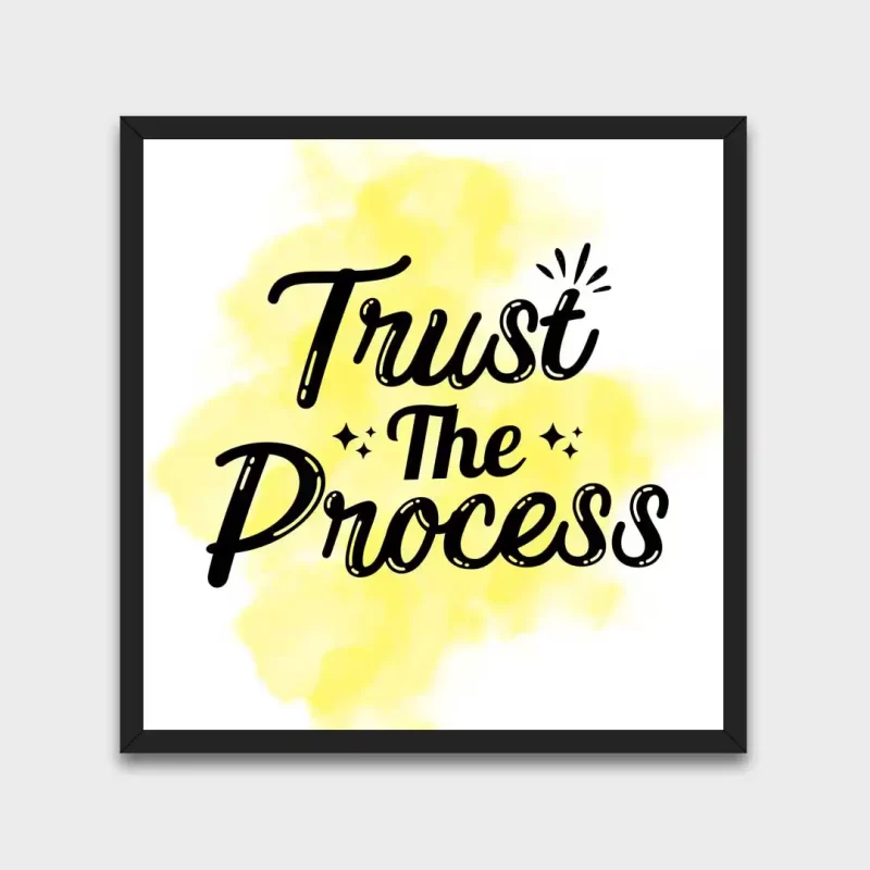 "Trust The Process" Framed Wall Poster – Motivational Wall Art for Home & Office Decor