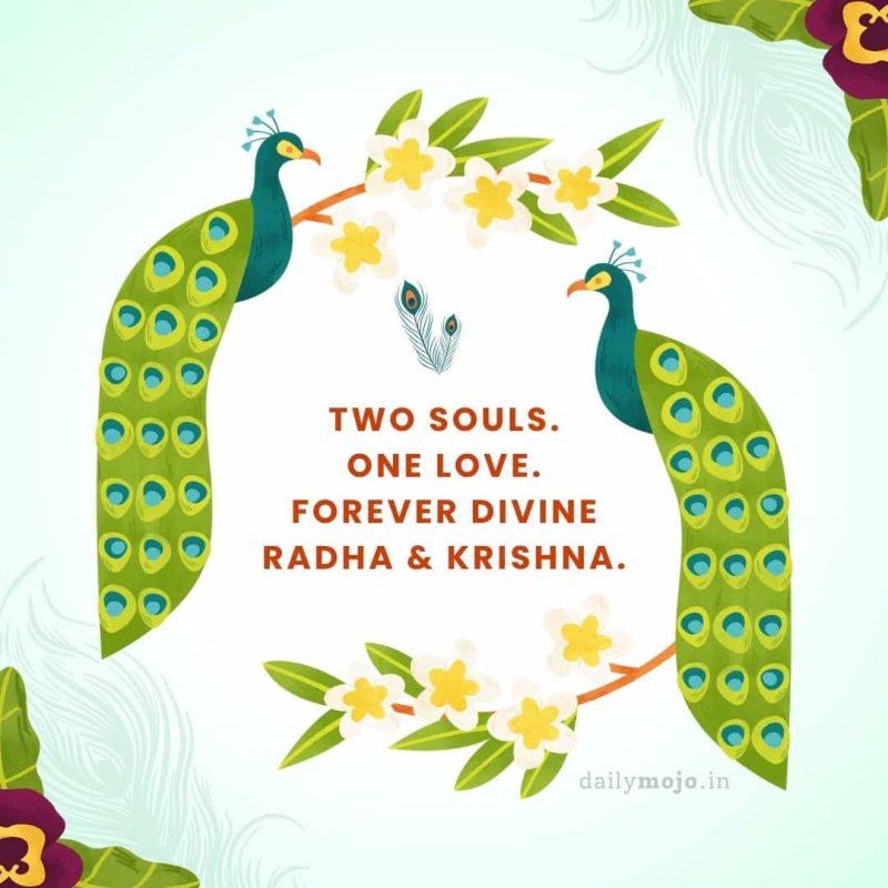 Vrindavan-inspired Radha Krishna art for Instagram