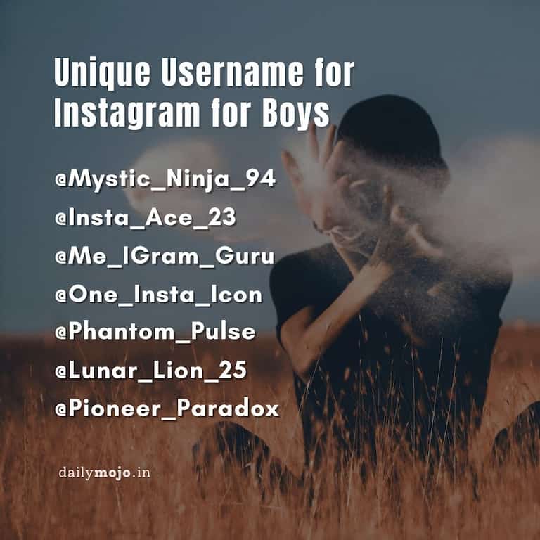 Unique Username for Instagram for Boys