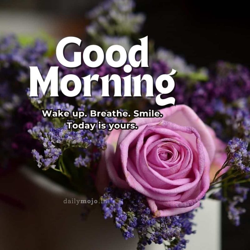 Wake up. Breathe. Smile. Today is yours.