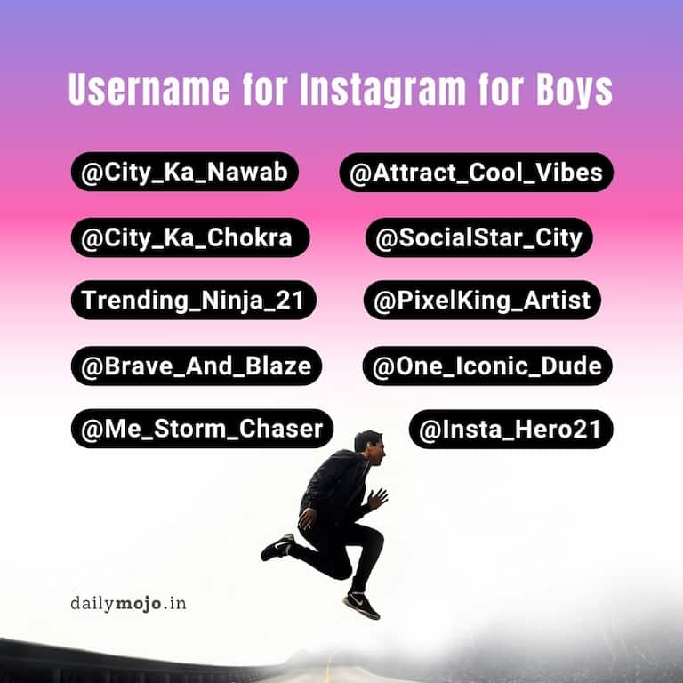 Username for Instagram for Boys
