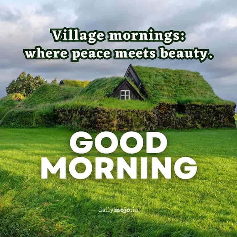 Village mornings: where peace meets beauty. Good morning!