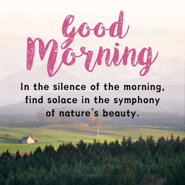 In the silence of the morning, find solace in the symphony of nature's beauty. Good morning