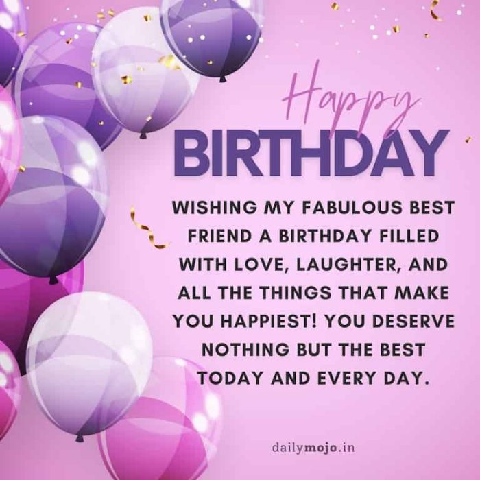 Heart Touching Funny Birthday Wishes for Best Friend Girl