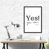 Yes! You Can Motivational Wall Art Poster – Minimalist Typographic Decor for Home, Office, or Study