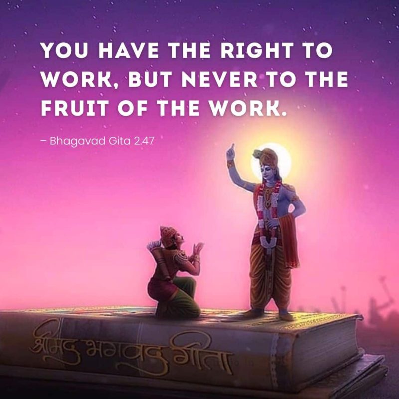 Krishna quote in English from Bhagavad Gita with spiritual background